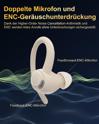 Bluetooth Kopfhörer Sport, in Ear Kopfhörer Kabellos Bluetooth 5.3 mit HD Mic, Herausragender Sound,