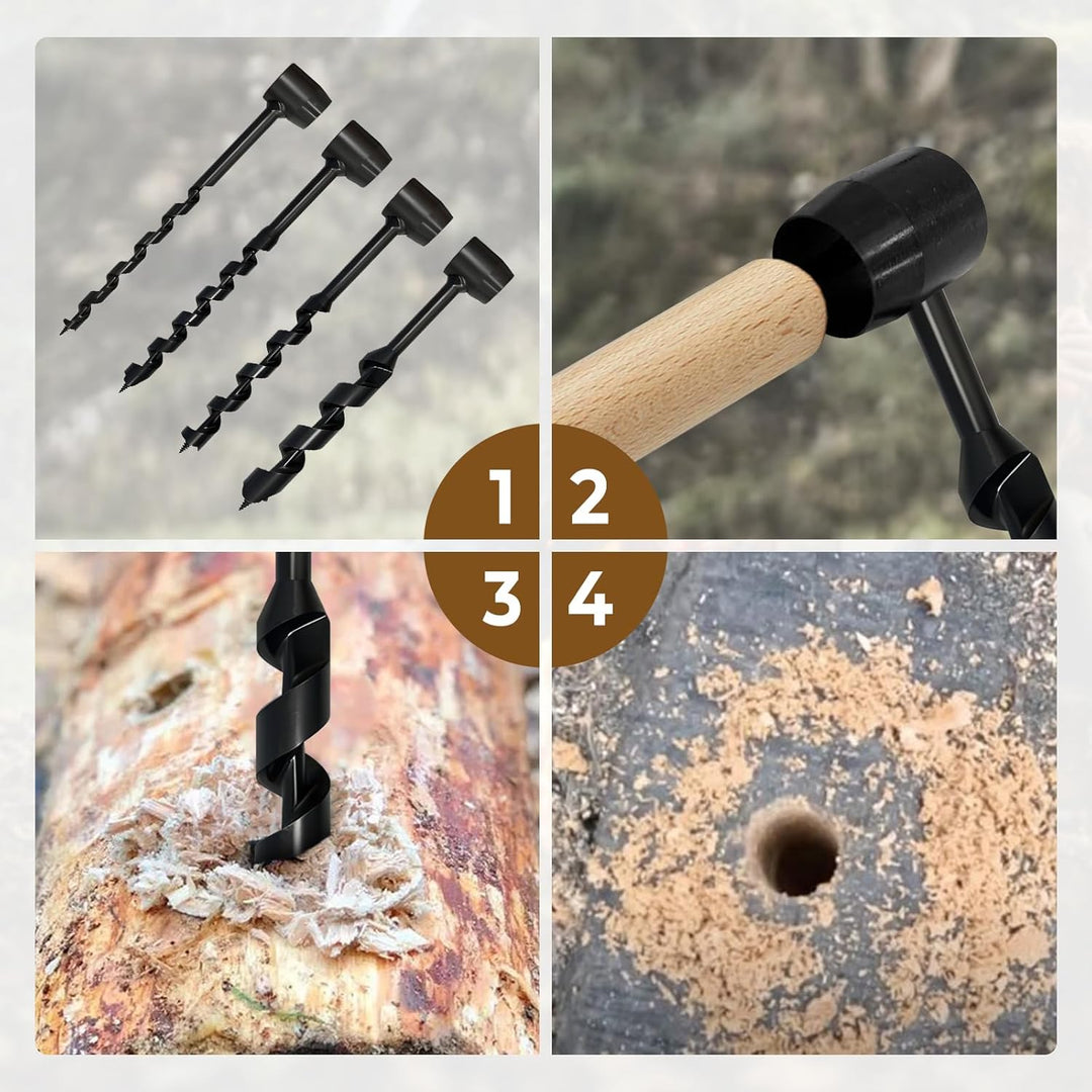 Handbohrer Bushcraft Manueller Schraubenschlüssel, Handbohrer Outdoor Schlangenbohrer Bushcraft, Sch