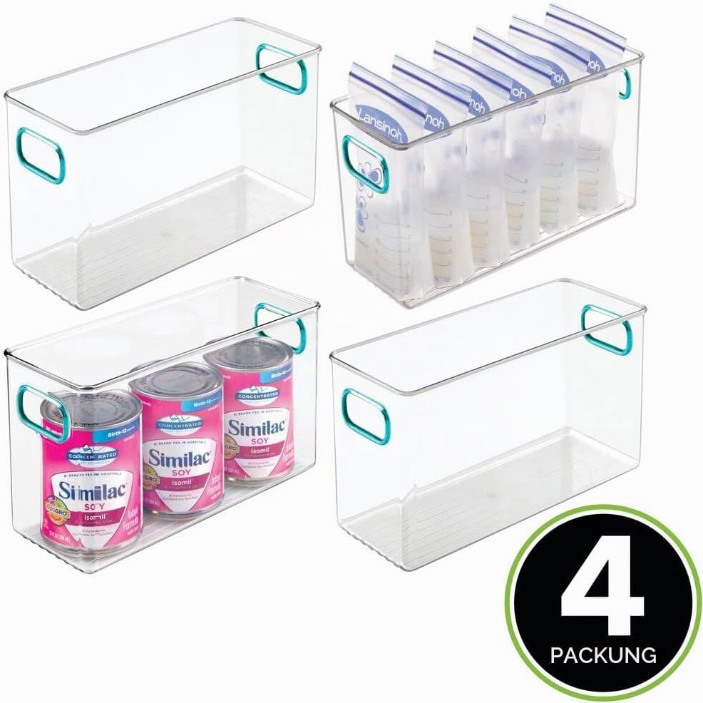 mDesign Organizer für Babynahrung – Plastikbox mit praktischen Griffen – praktischer Aufbewahrungsbe