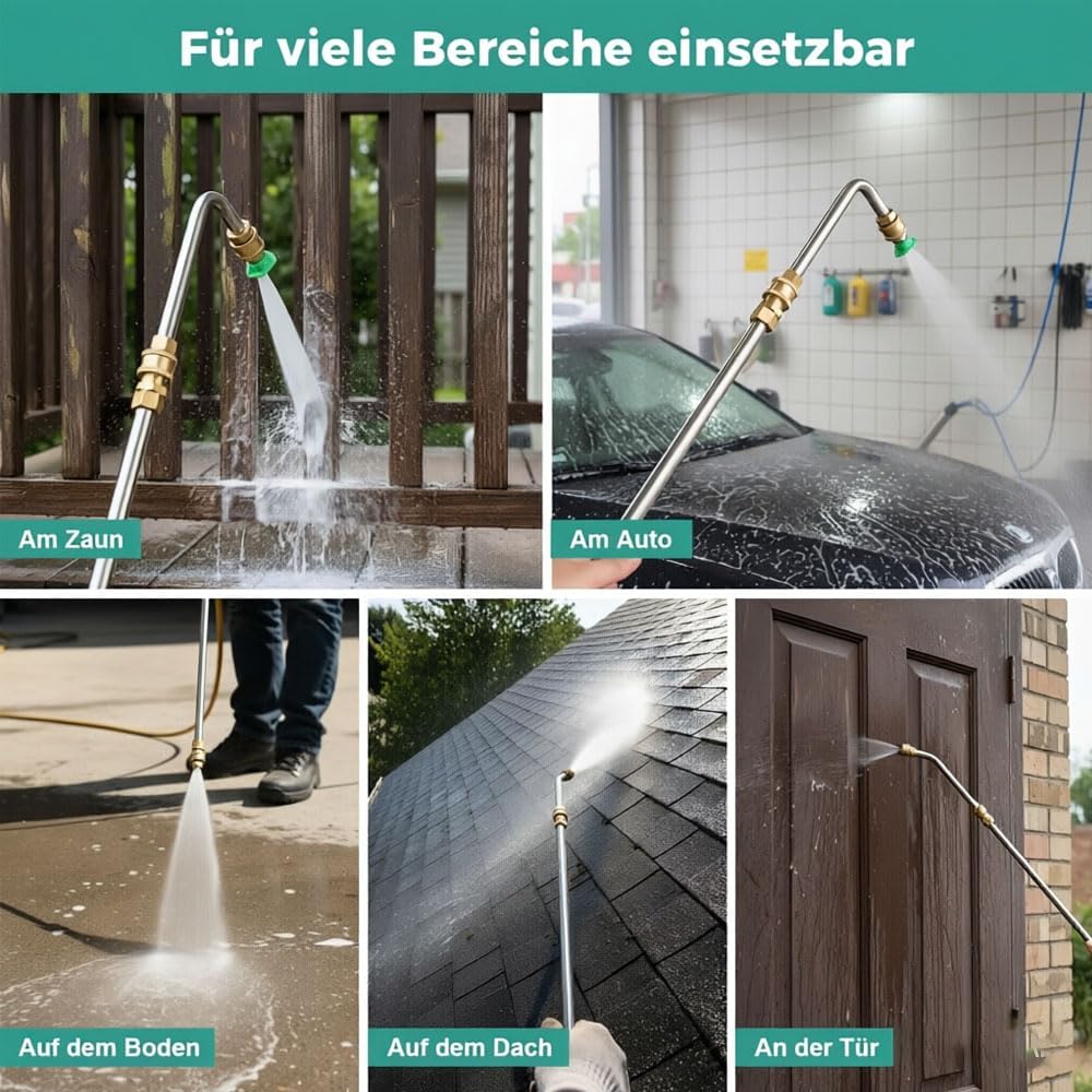Hochdruckreiniger Verlängerungsstange, 4000 PSI, Teleskopische Verlängerungsstab mit Düsenhülsenstan