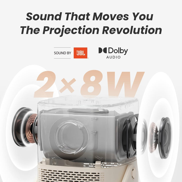 Yaber T2 Plus Outdoor Projektor mit WiFi 6 und Bluetooth, Native 1080P Smart Movie Tragbarer Projekt