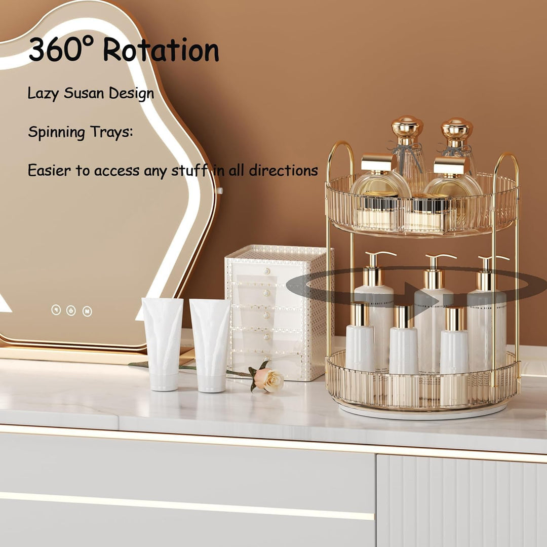 Make Up Organizer, 360° Drehbar Grosse Kapazität Kosmetik Organizer, Multifunktionaler Kosmetik Aufb