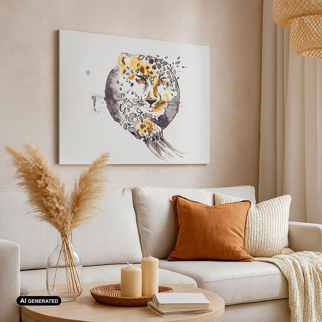 Bilder auf Leinwand 100x70cm Leinwandbild Katze Orb Tierwelt Geparden Gross Wanddeko Bild Schlafzimm