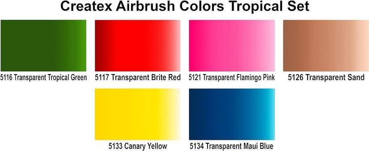 Createx Colors 5810-00 Tropical Airbrush Set 2 oz Tropisches Set, Tropisches Set