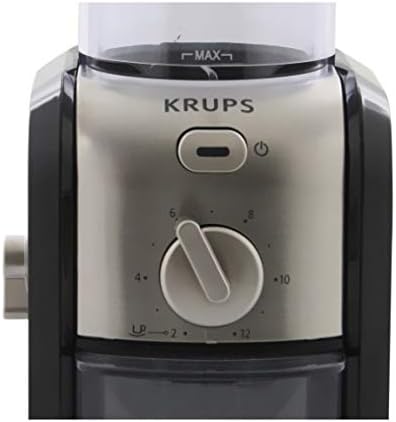 KRUPS GVX212 Kaffeemühle | mit Mahlgrad- Und Tassenzahlauswahl | Scheibenmahlwerk aus Edelstahl | 22