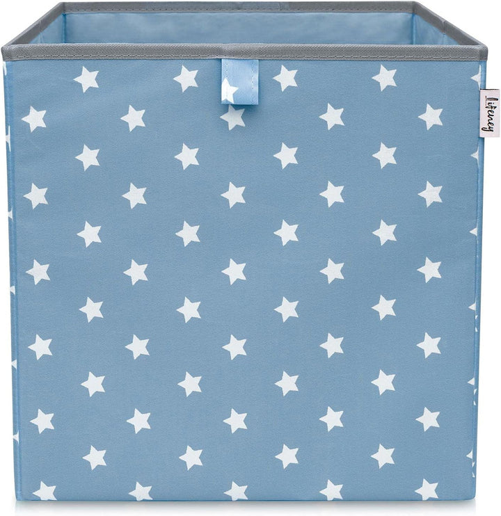 Aufbewahrungsbox 3er Set Sternenmotiv in Türkis, Anthrazit & Blau I Spielzeugbox mit Sternen passend