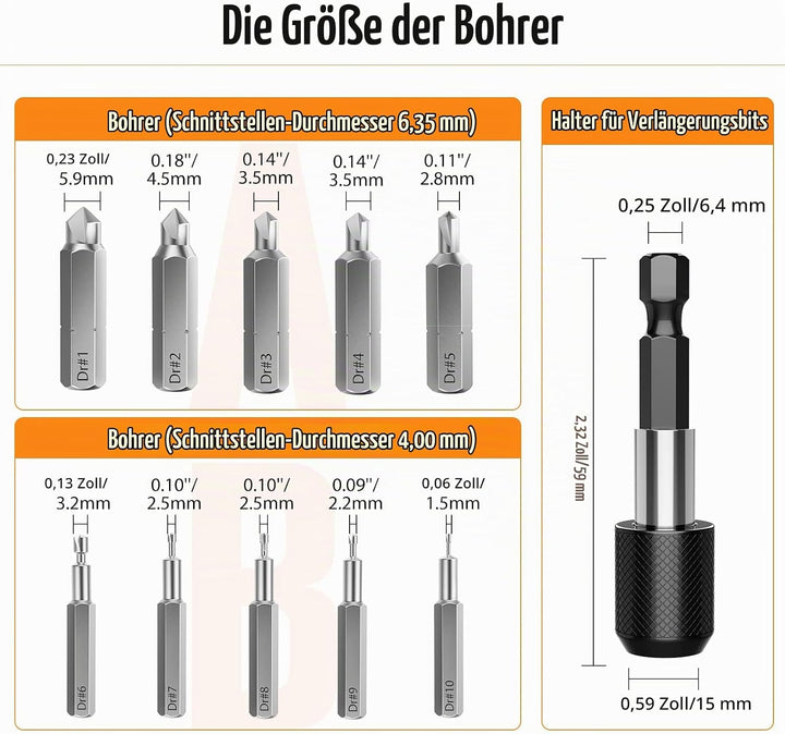 Nuovoware Schraubenausdreher Set, 33 PCS Broken Screw Extractor Kit mit 2 Magnetischem Verlängerungs
