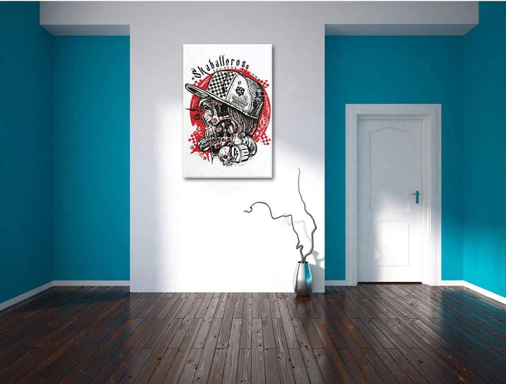 Skabarellos white Leinwandbild Bild auf Leinwand, XXL riesige Bilder fertig gerahmt mit Keilrahmen,