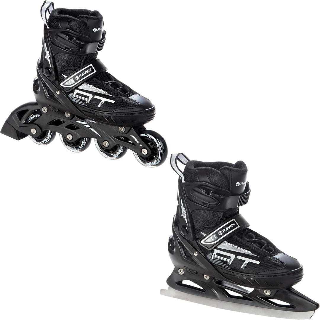 RAVEN Profession 2in1 Schlittschuhe Inlineskates Inliner für Kinder und Erwachsene verstellbar