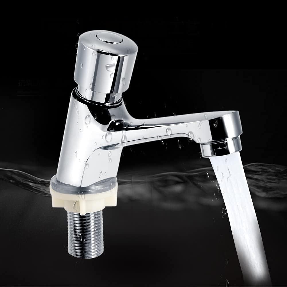 Waschtisch-Wasserhahn, verchromt, selbstschliessend, wassersparend, kreative Zeitverzögerung, Spülti