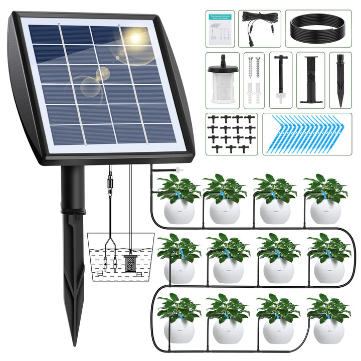 Forever Speed Solar Bewässerungssystem Automatisches Set mit Wassersensor, Selbstbewässerungsgeräte