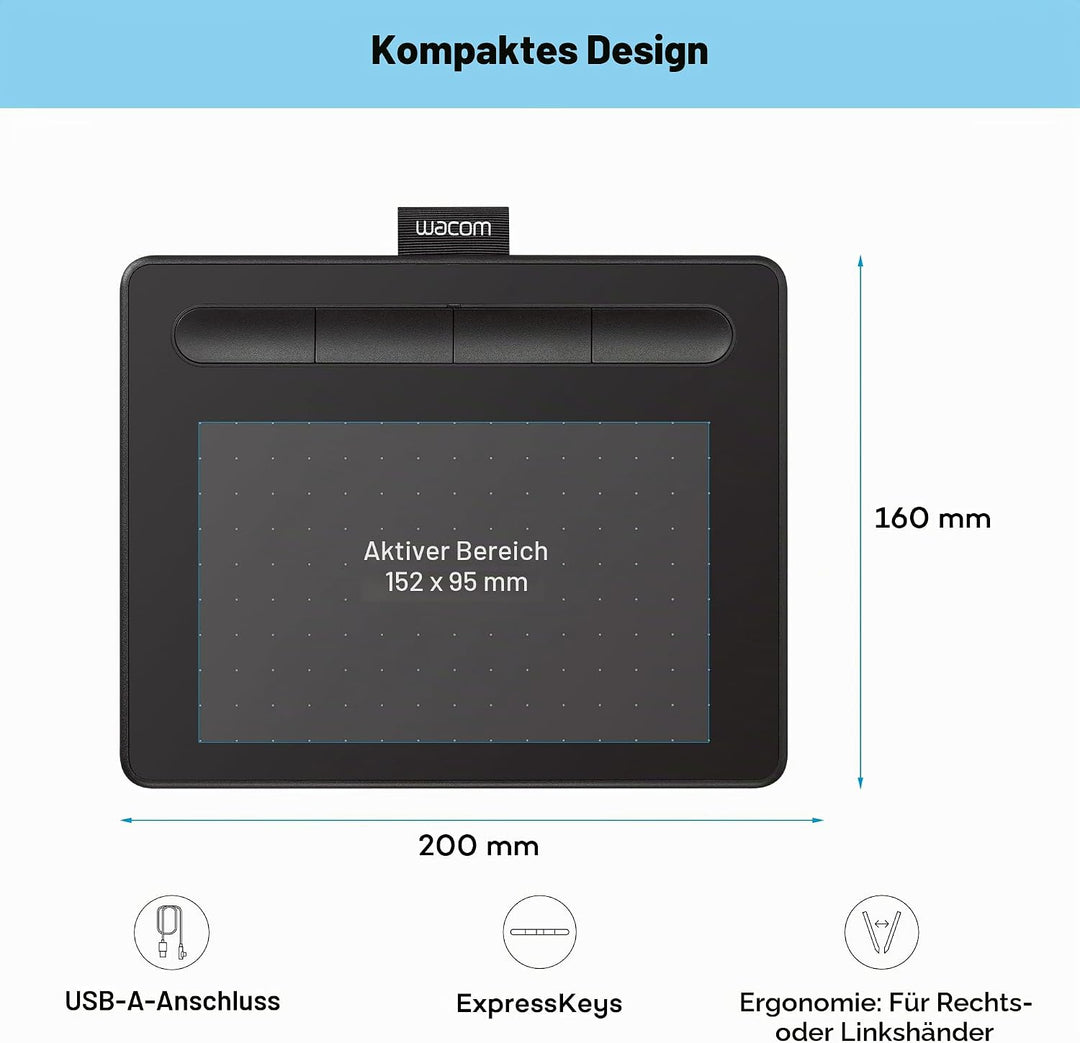 Wacom Intuos S Black (CTL-4100K-S) s Ohne Bluetooth Einzigartig, s Ohne Bluetooth Einzigartig