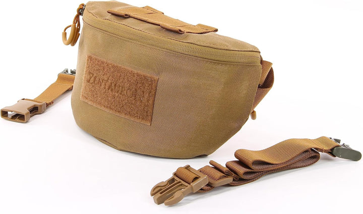 Zentauron Hüfttasche Modular 1,8 L Bauchtasche 2 Fächer MOLLE Abnehmbarer Gurt Tactical Gürteltasche