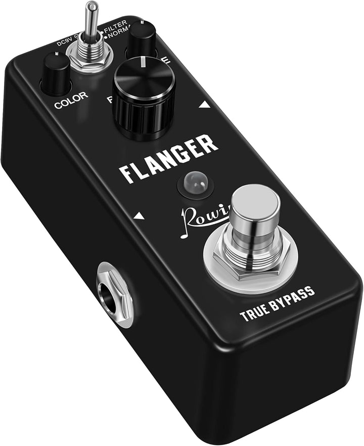 Rowin Flanger Gitarrenpedal mit FILTER- UND NORMALMODI für E-Gitarren-Bass True Bypass LEF-312 Blau,