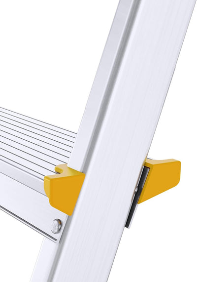 DRABEST Leiter PRO Serie Trittleiter Alu Leiter 5 Stufig Klappbar Stufenleiter mit Ablage Haushaltsl