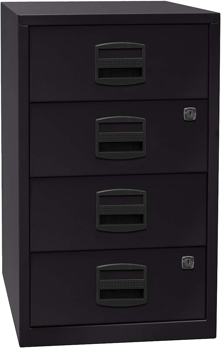 Bisley Home Beistellschrank PFA, 4 Universalschubladen, 355 Silber, 40 x 41.3 x 67.2 cm