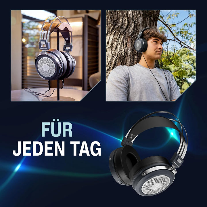 audio pirates Over-Ear HiFi Kopfhörer – Kopfhörer mit Case, HiFi-Klang, 3 m Kabel & 6,3 mm Adapter –
