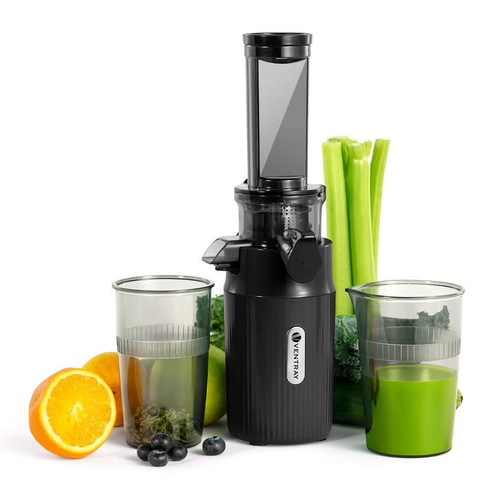 Ventray Ginnie Entsafter - Slow Juicer mit 60 U/min Niedriger Geschwindigkeit, Entsafter Gemüse und