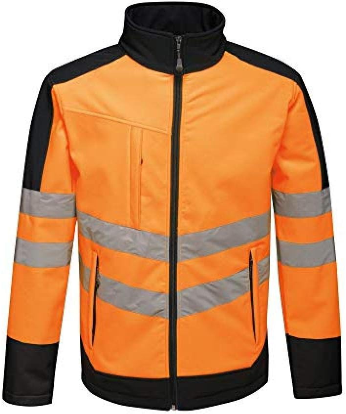 Regatta TRA625 5LV70 Professionelle Warnschutz-Softshelljacke, wasserdicht und atmungsaktiv, Orange/