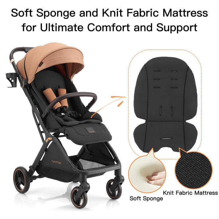 Gravity faltbarer Baby-Kinderwagen, Tragbarer Reise-Kleinkindbuggy Mit Verstellbarer Rückenlehne &amp; S