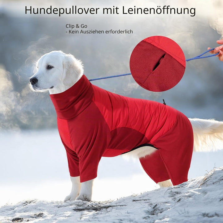 Dotoner Winter Hundemantel mit Beinen, Elastischer Hundejacke Hund-Overall Fleecefutter Warm, Winddi