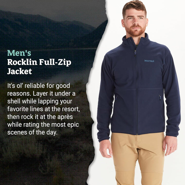 Marmot Herren Rocklin Jacket Warme Fleecejacke, Outdoor-Jacke mit durchgehendem Reissverschluss, atm