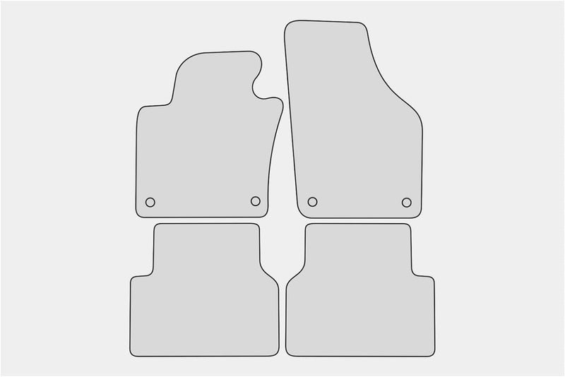 teileplus24 EF206 Fussmatten Gummimatten Exclusive-line Design kompatibel mit VW Tiguan 1 5N 2007-20