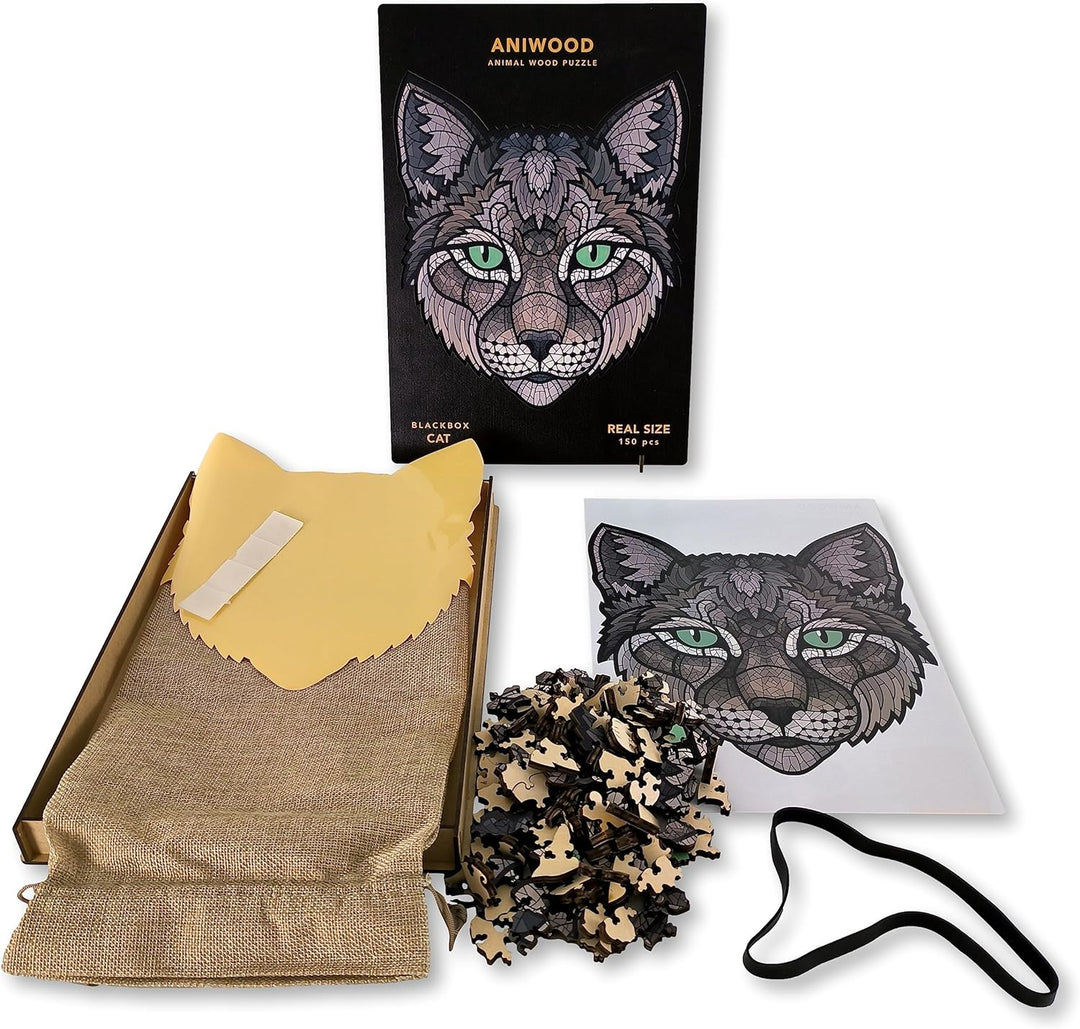 ANIWOOD Holzpuzzle Erwachsene Tieren. Gestanzter Deckel, Lebensgrosse Puzzle-Box. 3 Schwierigkeitsmo