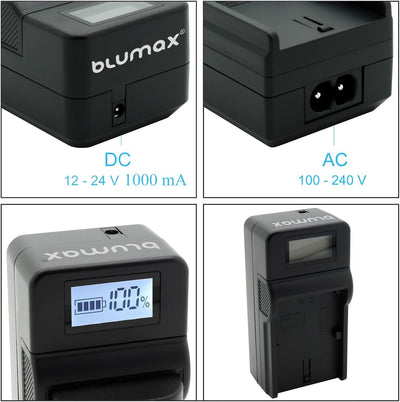 Blumax Gold Edition 2 x Akku kompatibel mit Canon LP-E6N - 2040mAh + Turbo-Ladegerät | EOS R RA R5 R