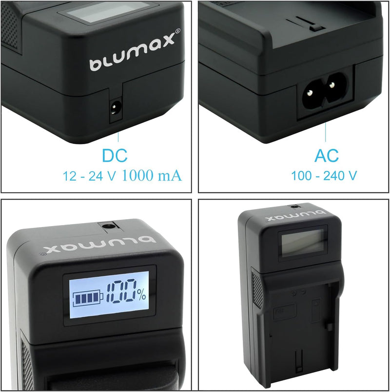 Blumax Gold Edition 2 x Akku kompatibel mit Canon LP-E6N - 2040mAh + Turbo-Ladegerät | EOS R RA R5 R