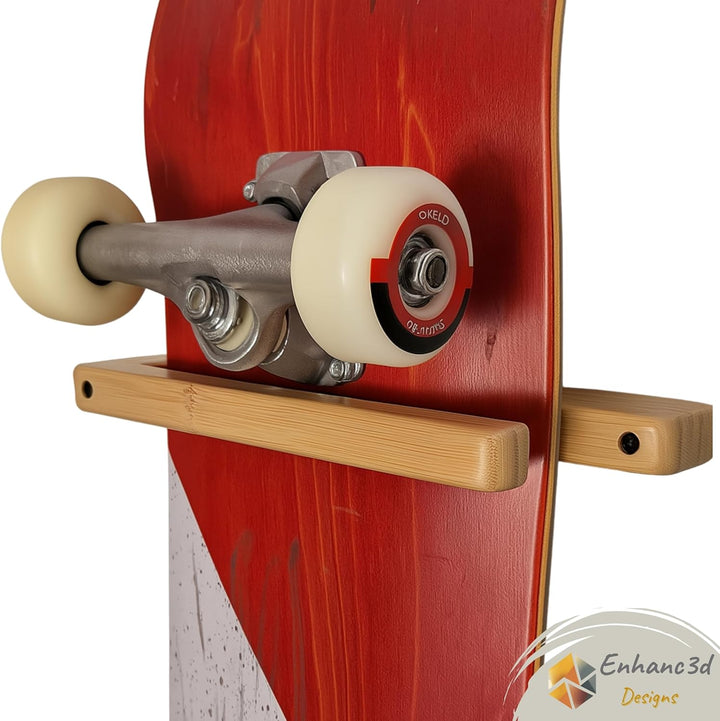 Enhanc3d Designs Vertikale Skate-Halterung aus Bambusholz, modernes und robustes Design, Skate-Wandh