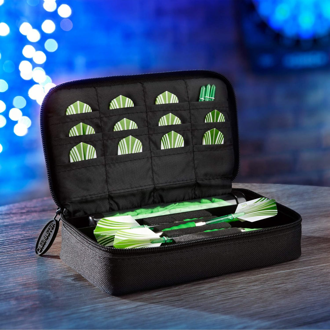 Casemaster Plazma Dartkoffer für weiche Dartpfeile mit Stahlspitze, für 3 Dartpfeile und integrierte