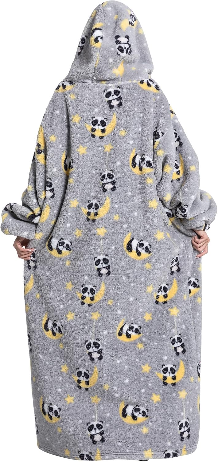 Pterygoid Verlängert Übergrosse Hoodie Decke,Decken Hoodie Damen mit Tasche und Kapuze,Superweiche u