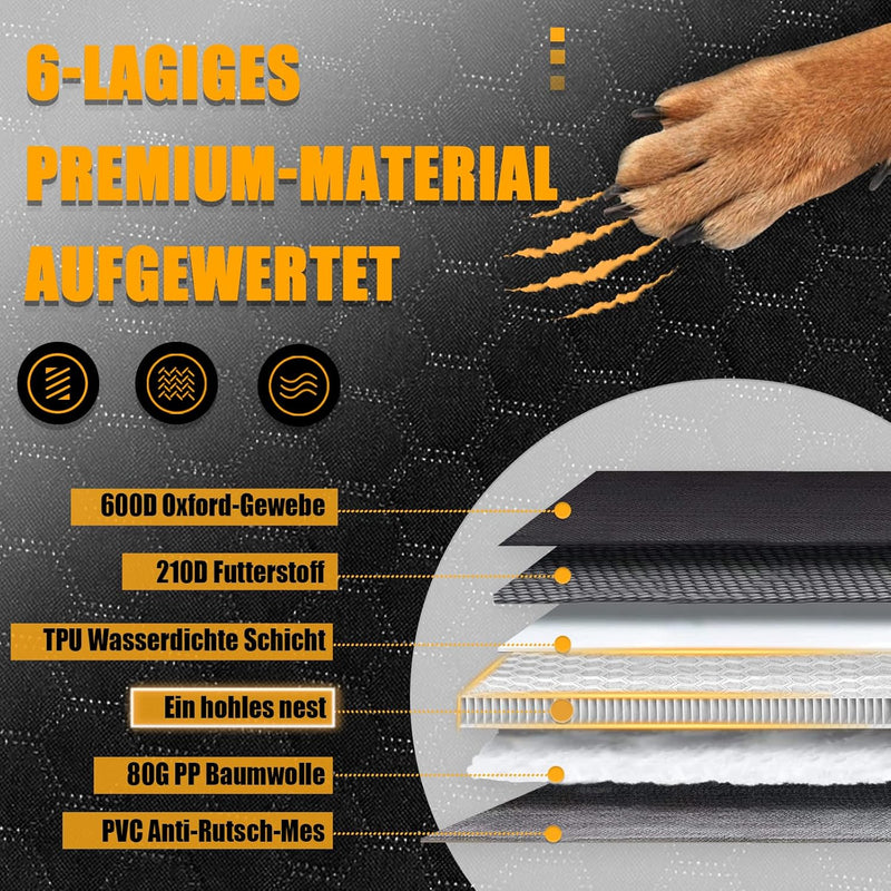 INSMEER Hundesitzbezug Autoschondecke mit Harter Unterseite, Kratzfest&rutschfest Hundedecke, 163x13