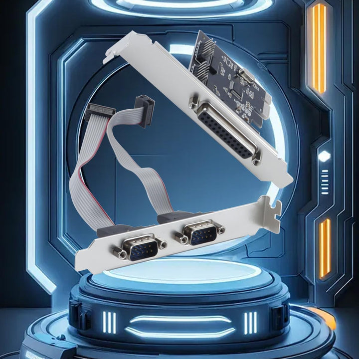 Serielle RS232-PCI-Express-Schnittstellenkarte, PCI-E auf dualen seriellen RS-232-Anschluss + 1 DB25