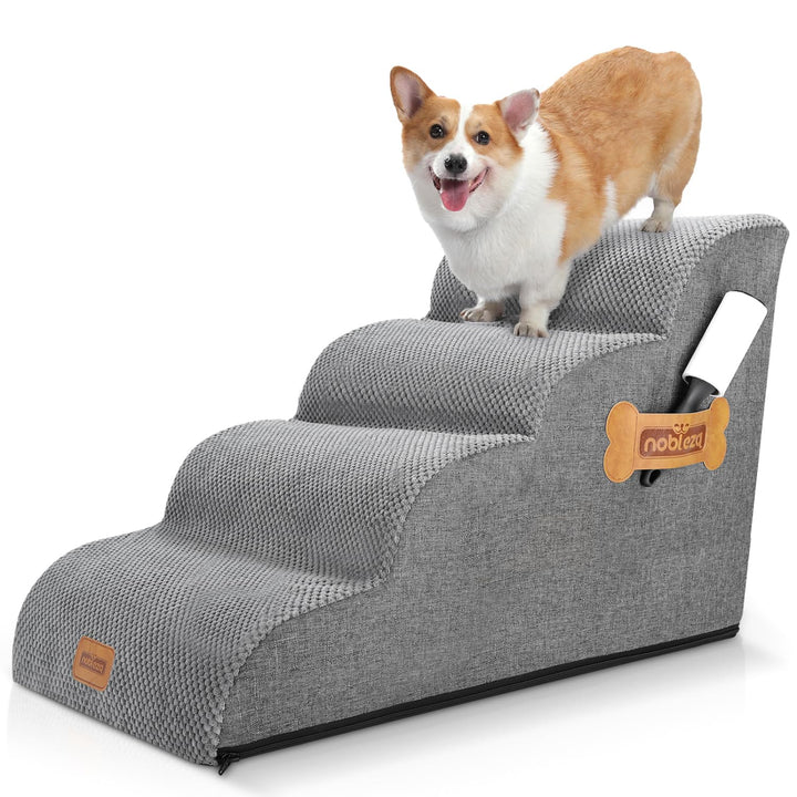 Nobleza Hundetreppe, Hundetreppe für Kleine Hunde 50cm, Hunderampe für Couch aus Hochdichtem Schwamm