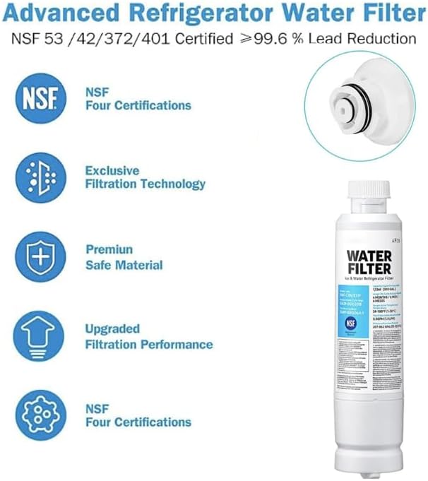 Ersatz-Kühlschrank-Wasserfilter, kompatibel mit Samsung DA29-00020B, DA97-08006A-1, HAF-CIN/EXP, 2 P