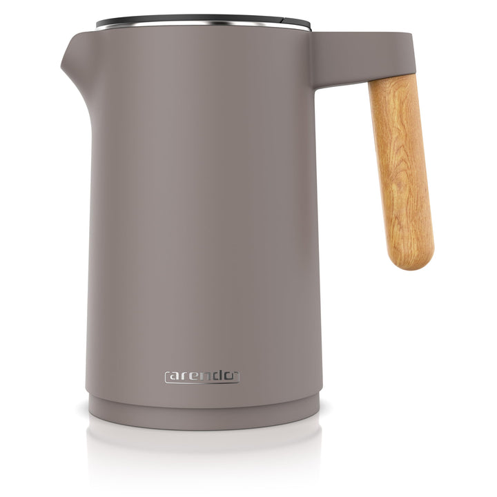 Arendo - Wasserkocher Edelstahl mit Temperatureinstellung - 45°C-100°C - 1.5 Liter - Doppelwand - BP