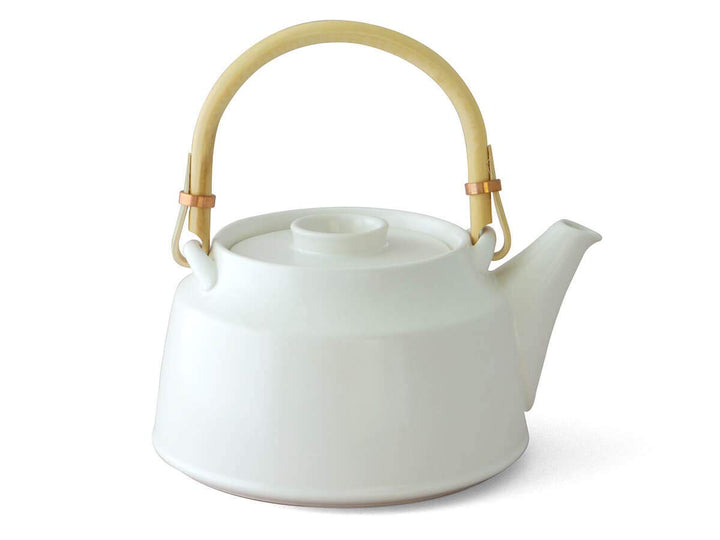 ceramic japan Japanische Teekanne, weiss T.Kato, mit Sieb-Einsatz. Modern, Design Tee-Geschirr, Kera