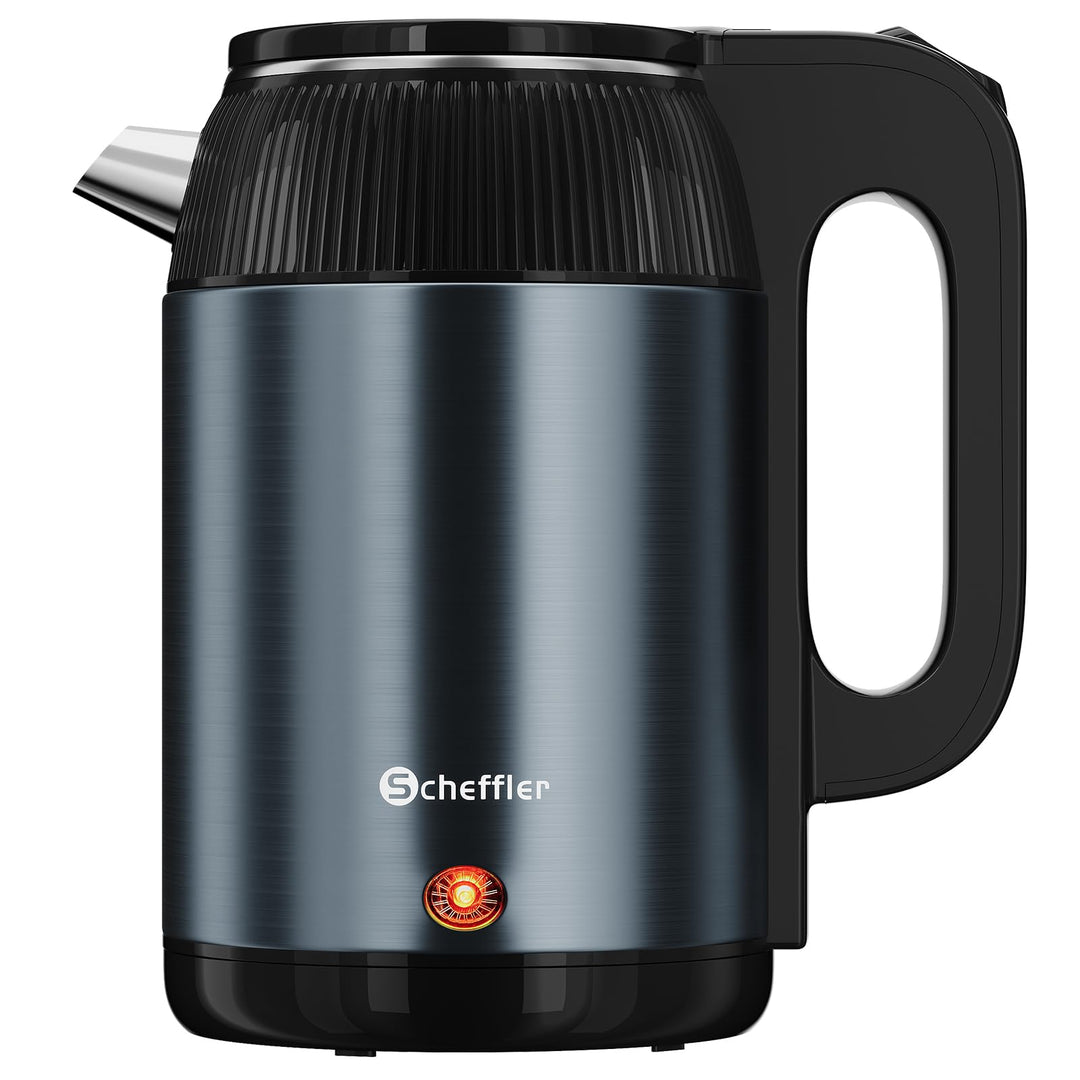 SCHEFFLER Wasserkocher Edelstahl 2.2 Liter Elektrischer Wasserkocher 1500W Teekocher mit 360°-Basis,