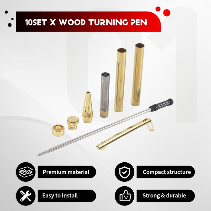 10 Set Stift-Set zum Drechseln, 7 mm Slimline-Stift-Drehset mit Nachfüll-Drehbank-Zubehör, Holzgefer