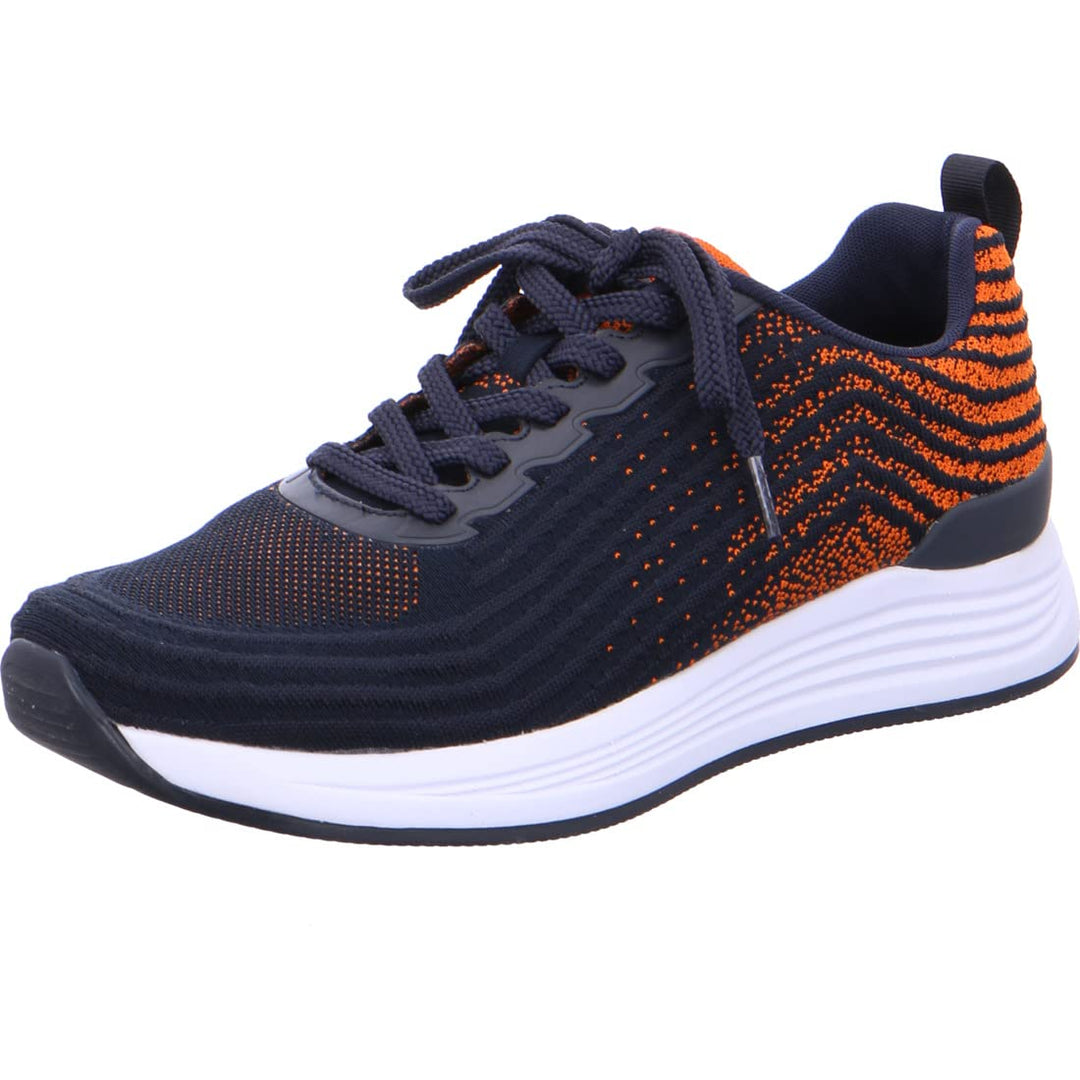 ARA Herren Chicago Low-cut Sneaker 41 EU Blau Orange, 41 EU Blau Orange