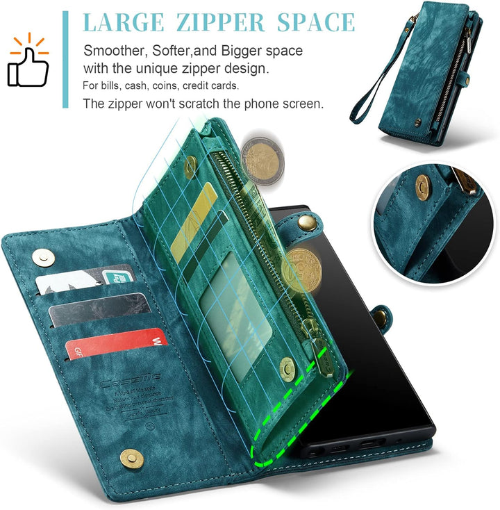 UFinetech 2-in-1 Luxus Samsung Galaxy Note 20 Hülle Case Tasche Magnetische Gute Flip Kartenfach Ket