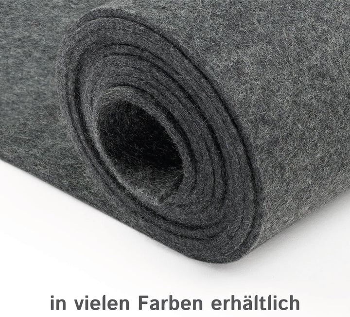Moderner Tischläufer aus Filz für den Herbst, anthrazit (aus 100% Schafwolle), 150 x 30 cm, 5mm dick