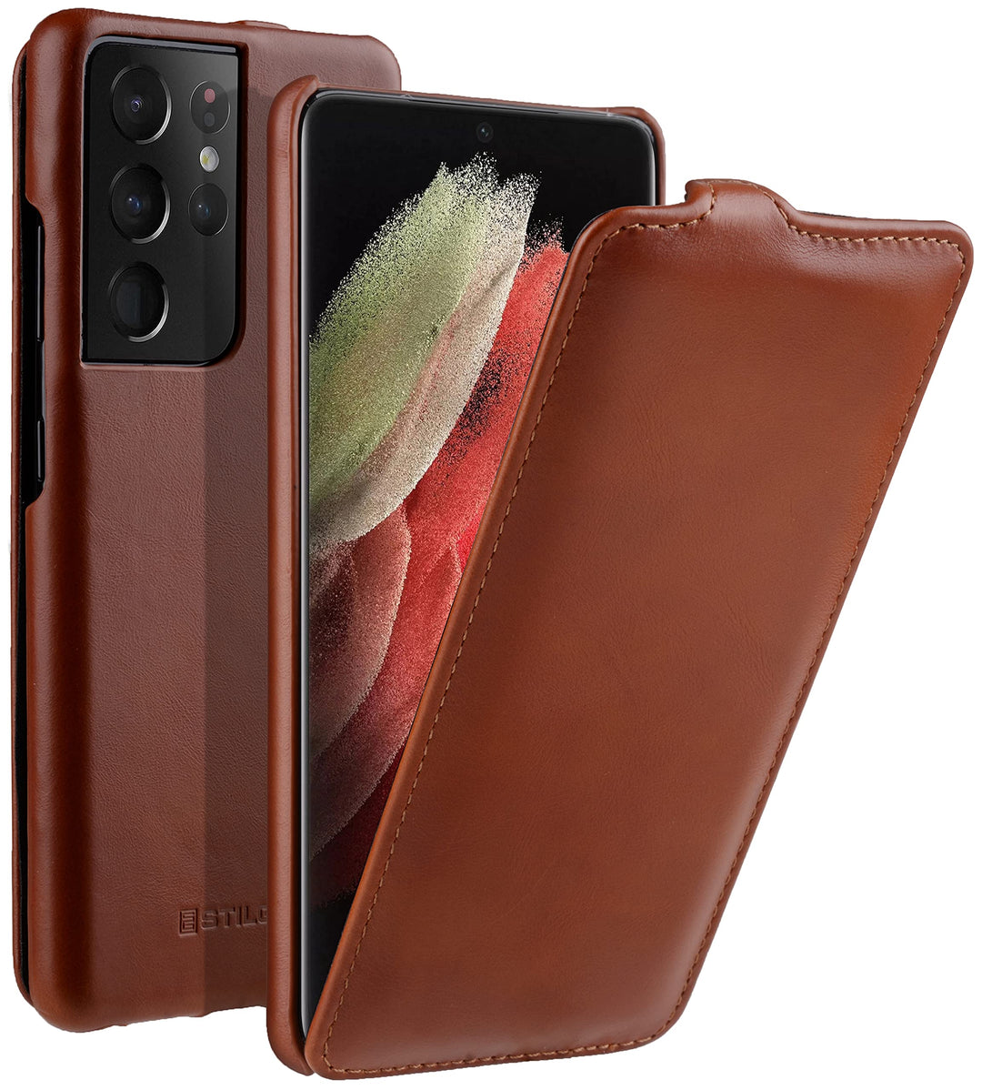 STILGUT UltraSlim kompatibel mit Samsung Galaxy S21 Ultra Hülle - Samsung S21 Ultra 5G Flip Case aus