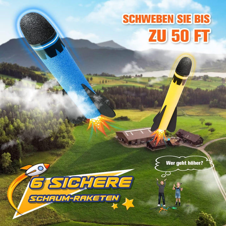 Spielzeug ab 3-12 Jahre Junge, Outdoor Spiele für Kinder Raketen Spielzeug Gartenspielzeug Draussen