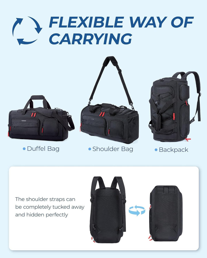 BAGSMART Sporttasche Damen und Herren, Sporttasche mit Schuhfach und Nassfach wasserdichte Gym Bag R