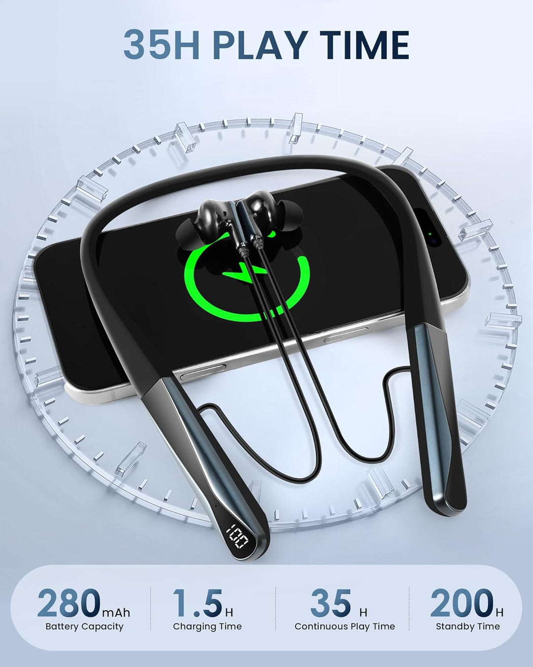 SOPPY Nackenbügel Kopfhörer Bluetooth 5.4 Kabellose In-Ear-Kopfhörer Ohrhörer mit ANC &amp; ENC Geräusch