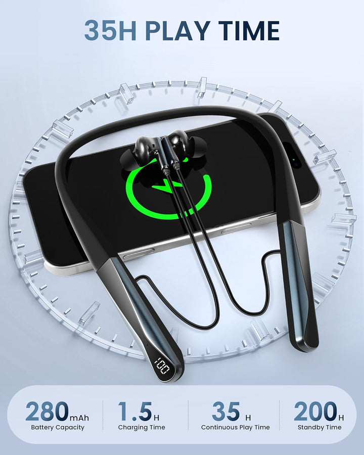 SOPPY Nackenbügel Kopfhörer Bluetooth 5.4 Kabellose In-Ear-Kopfhörer Ohrhörer mit ANC &amp; ENC Geräusch