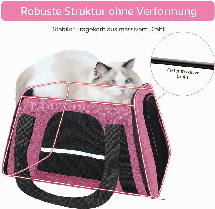 HiCaptain Transporttasche für Katzen Faltbar, mit Schultergurt, Weich Gepolstert, Transportbox für k